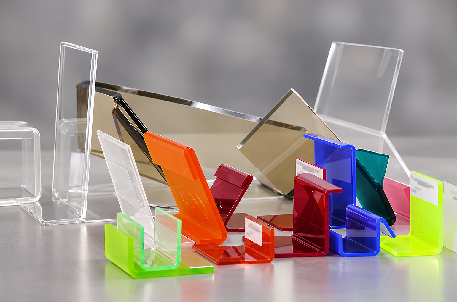 Bunte gebogene Acrylhalter
